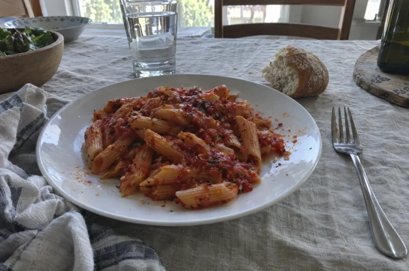 Penne arrabbiata s cesnakom a chilli na olivovom oleji